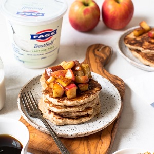 Apple Cinnamon Pancakes plus Greek Yogurt