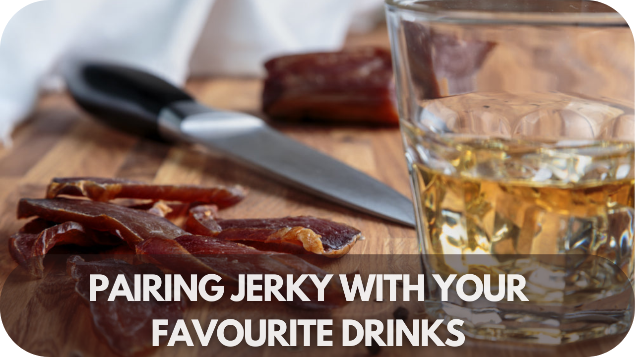 Jerky paired with drinks