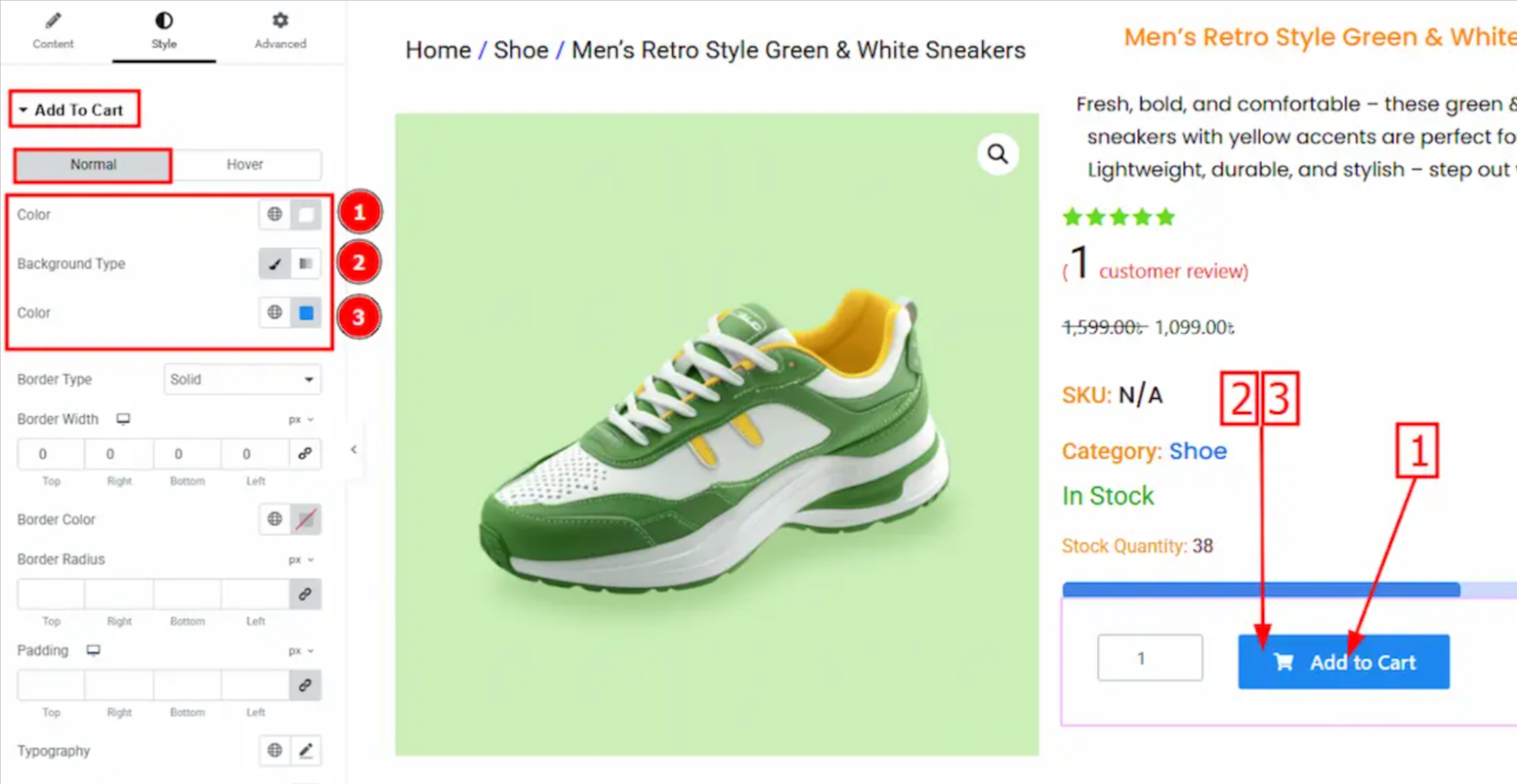Style the Add to Cart Button
