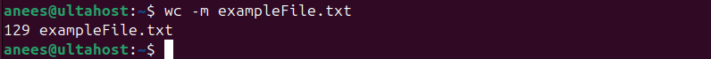 using wc Command to Count Characters