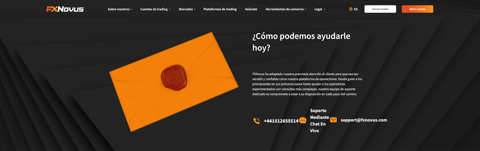  Visita la página "Contáctanos" de FXNovus para obtener más información sobre la marca