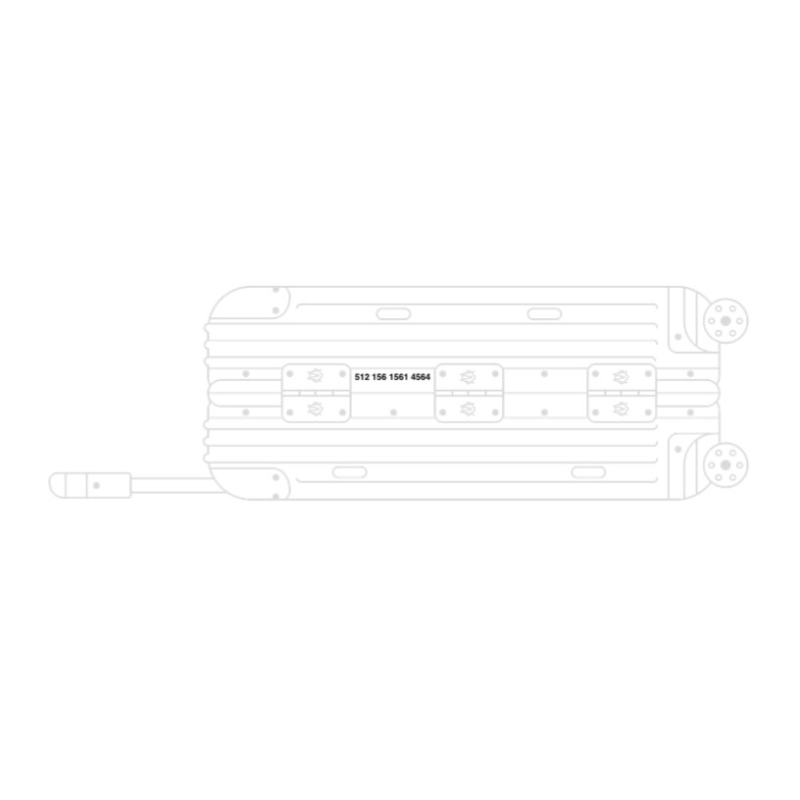 Image of a Rimowa suitcase displaying the serial number for validation purposes to ensure authenticity.