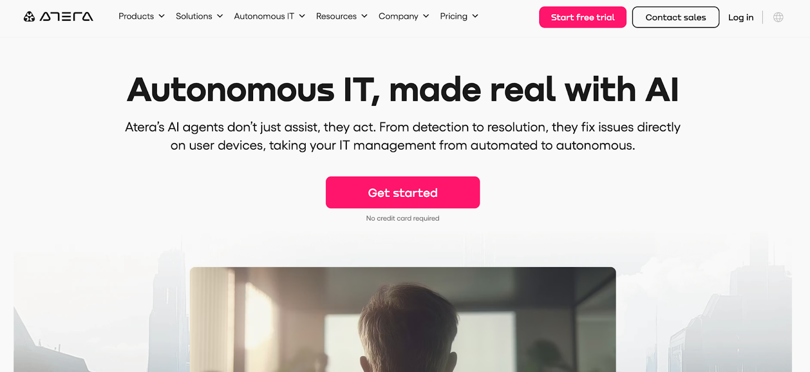 Screenshot of Atera Homepage.