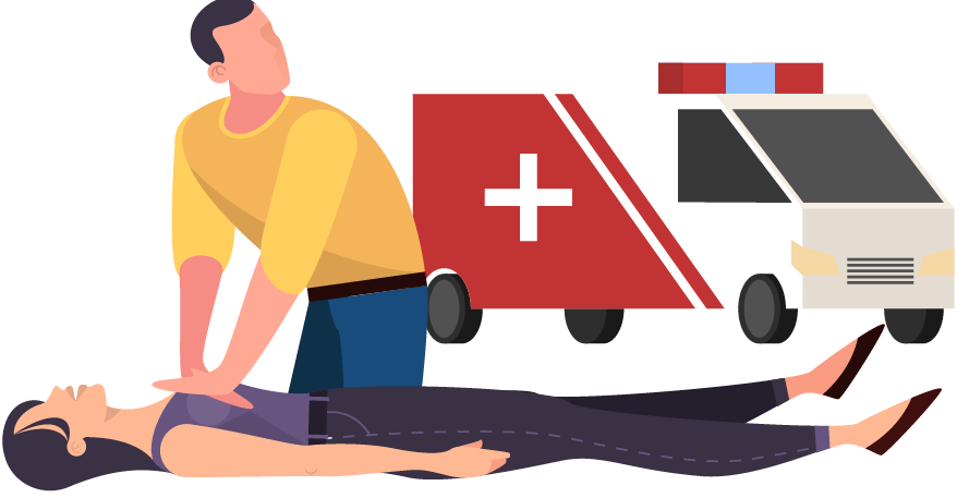 Illustration gestes de premiers secours en entreprise massage cardiaque