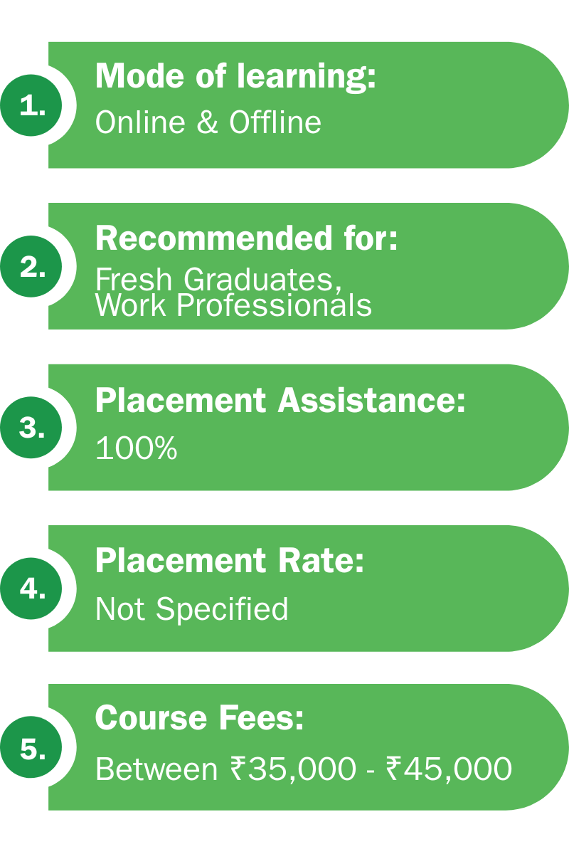 Course Highlights  with Their fees at the  Skill Circle  Institute in Delhi