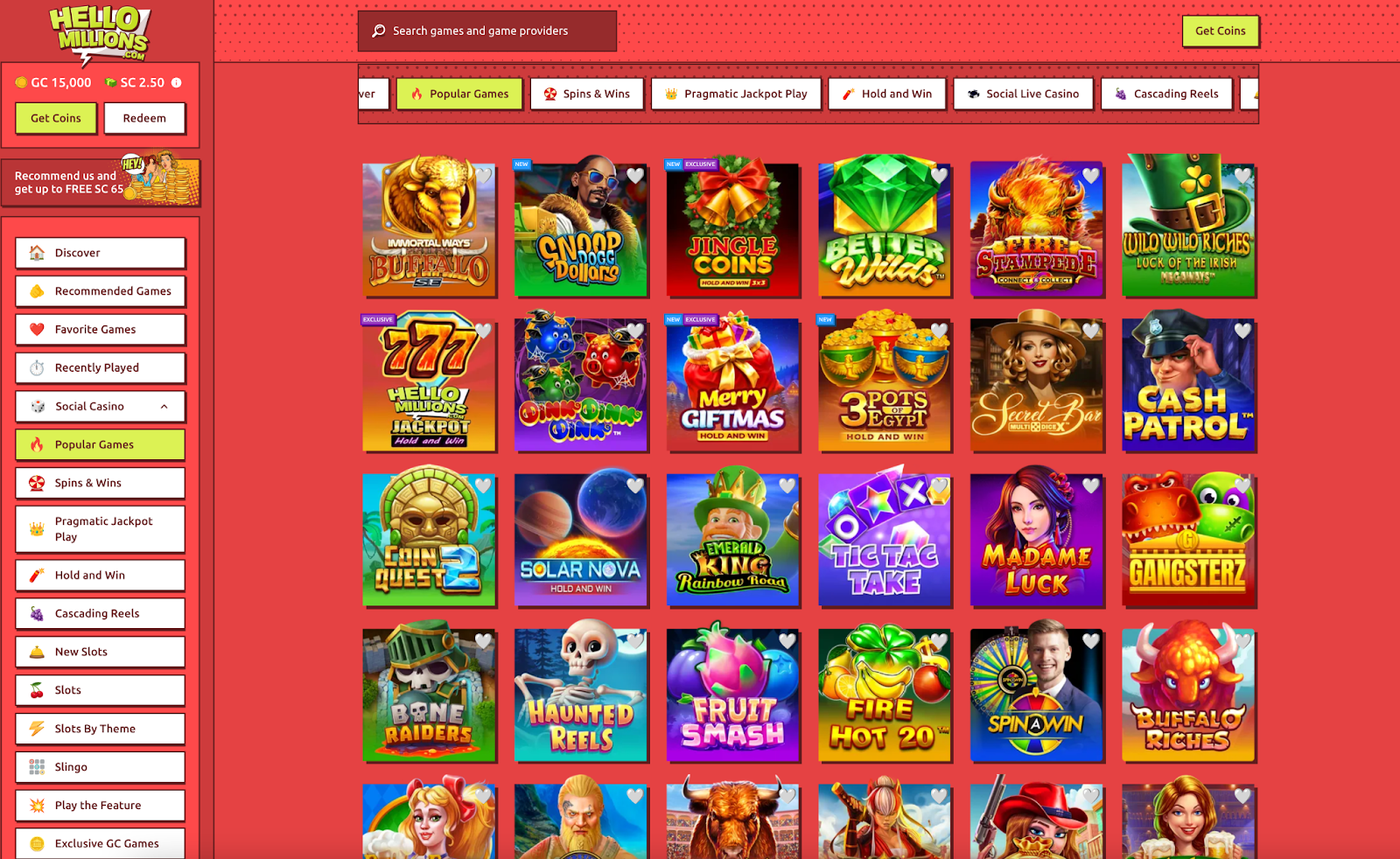 Games on Hello Millions