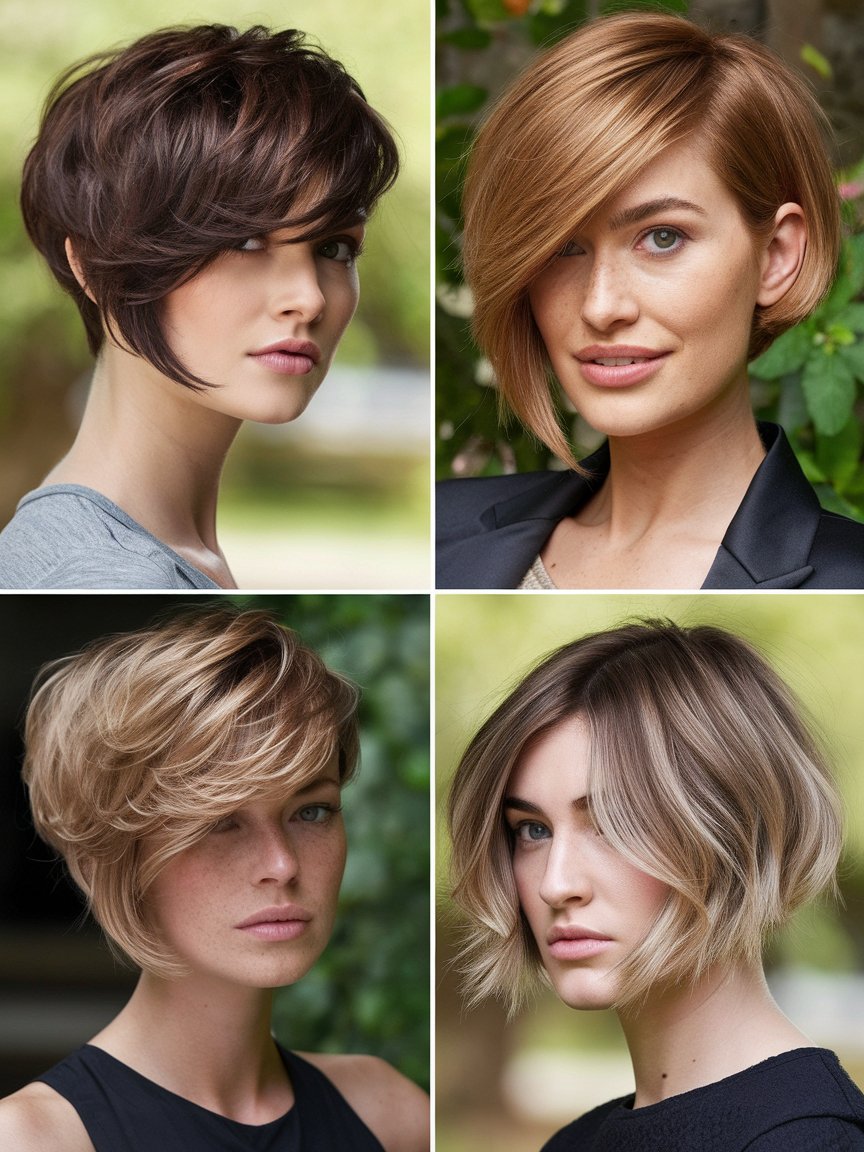 33. Steeply Angled Razored Asymmetrical Bob