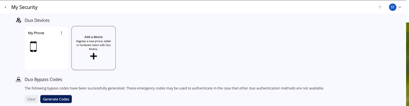 screenshot of adding a new device