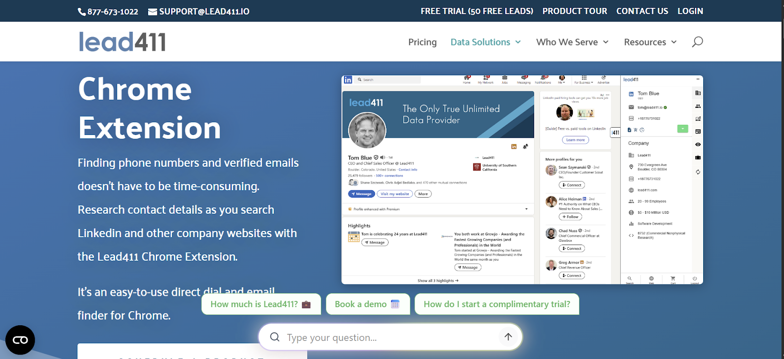 Screenshot of extracting LinkedIn profile data without Sales Navigator - Lead411
