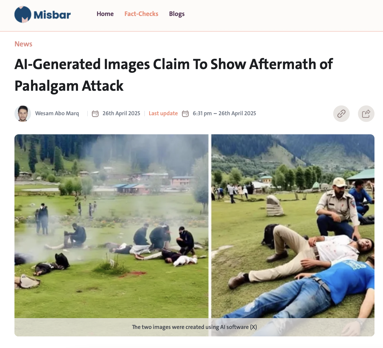 AI-Generated Images Claim To Show Aftermath of Pahalgam Attack