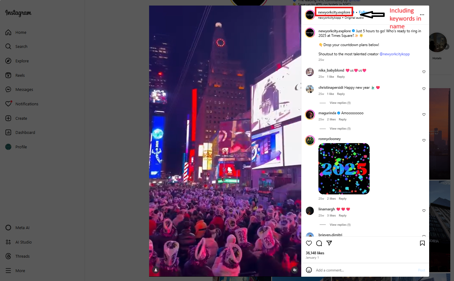 how-to-add-keywords-in-instagram-reels-profile-name