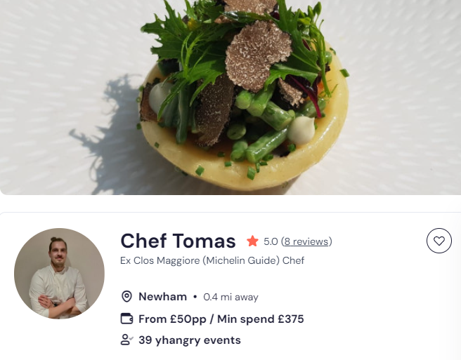 Chef Tomas’s hot breakfast catering London