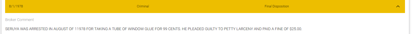 Mark Seruya was arrested for petty larceny