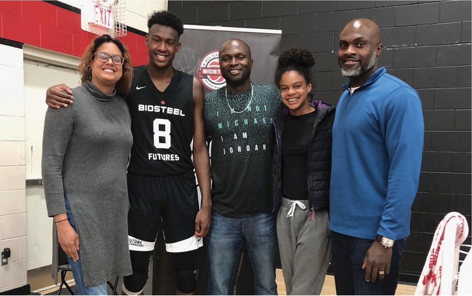 From left to right:  Guylaine Blanchette Prosper, Olivier-Maxence Prosper, Geatan Prosper, Cassandre Prosper and Jay Prosper. Photo courtesy of Concordia University.
