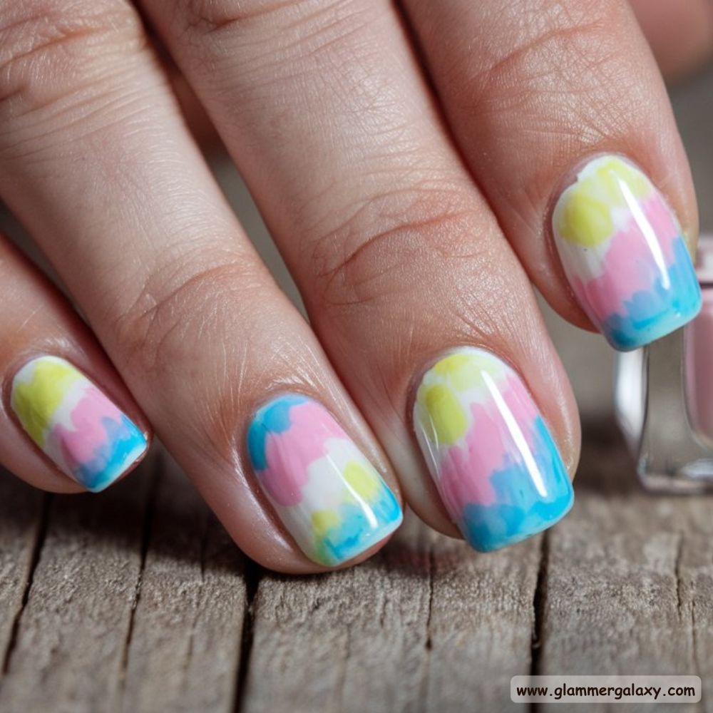 Birthday Nail Designs having Jelly Tie-Dye Nails
