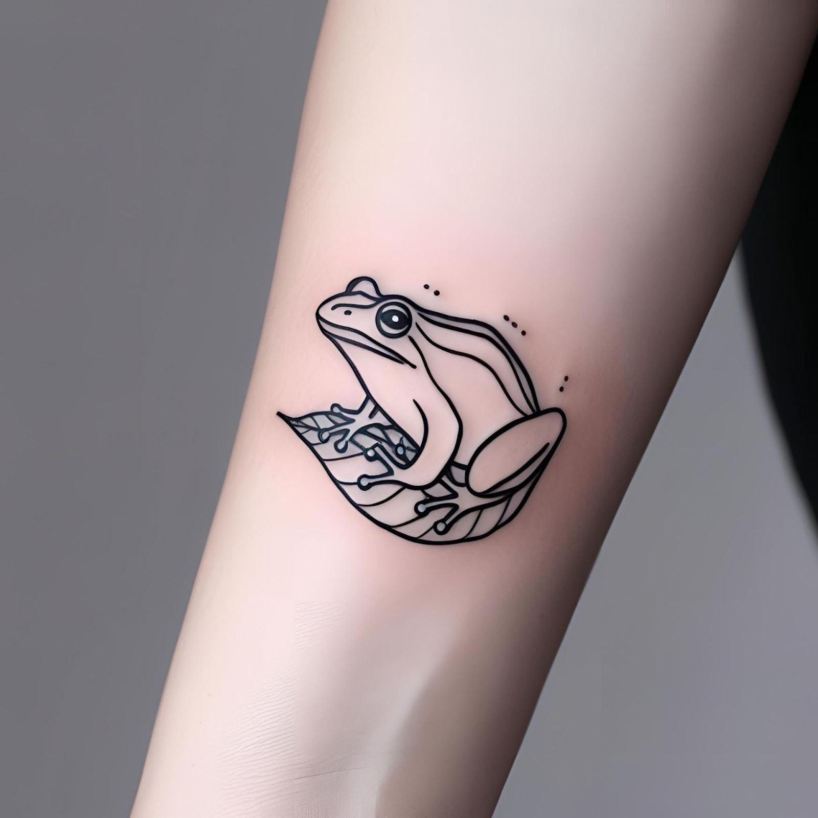 Minimalist Frog Tattoo