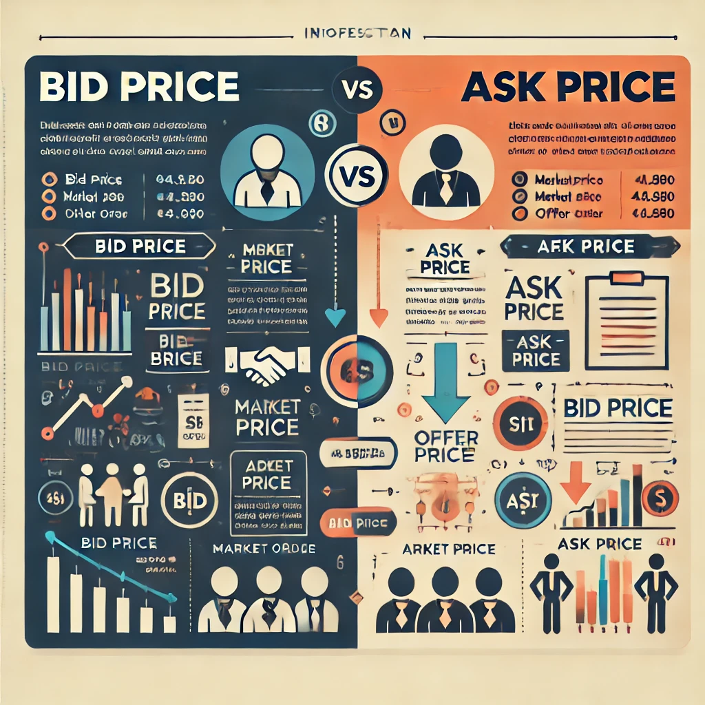 difference between bid price and ask price