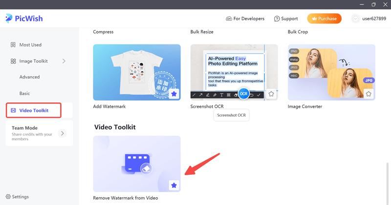 Open Video Toolkit in PicWish