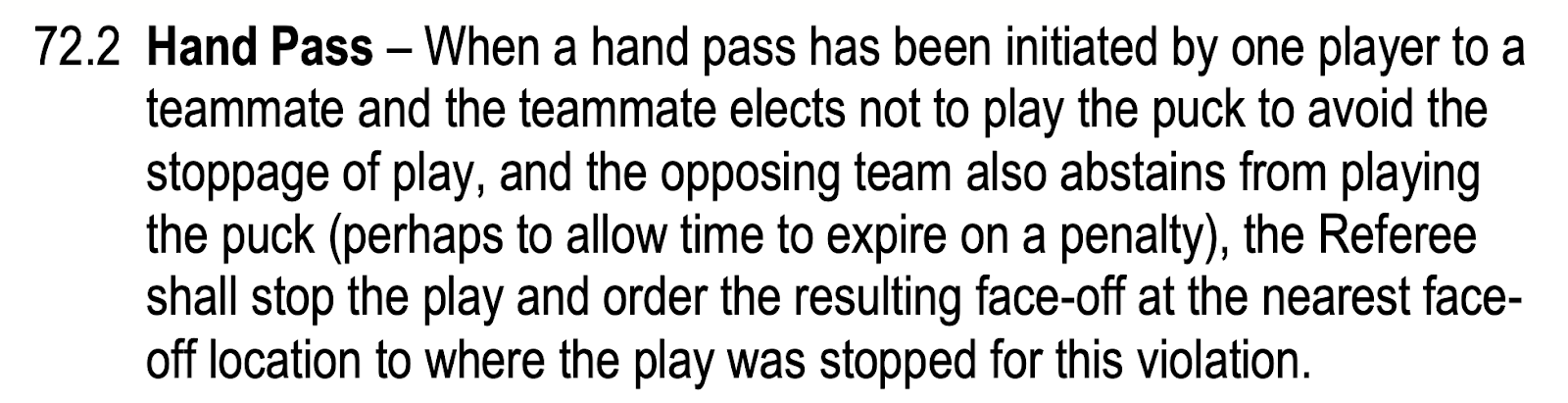 From the 2024-25 NHL Rulebook - Rule 72.2 - Hand Pass