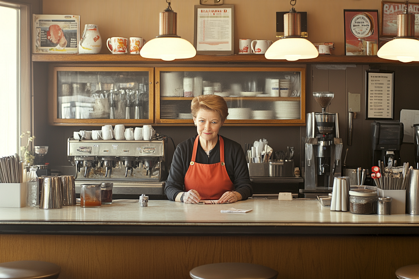 A mature woman working in a diner | Source: Midjourney