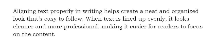 Left-aligned text