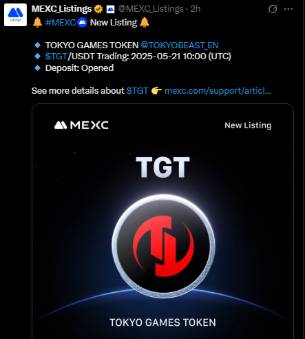 Tokyo Games Token listing