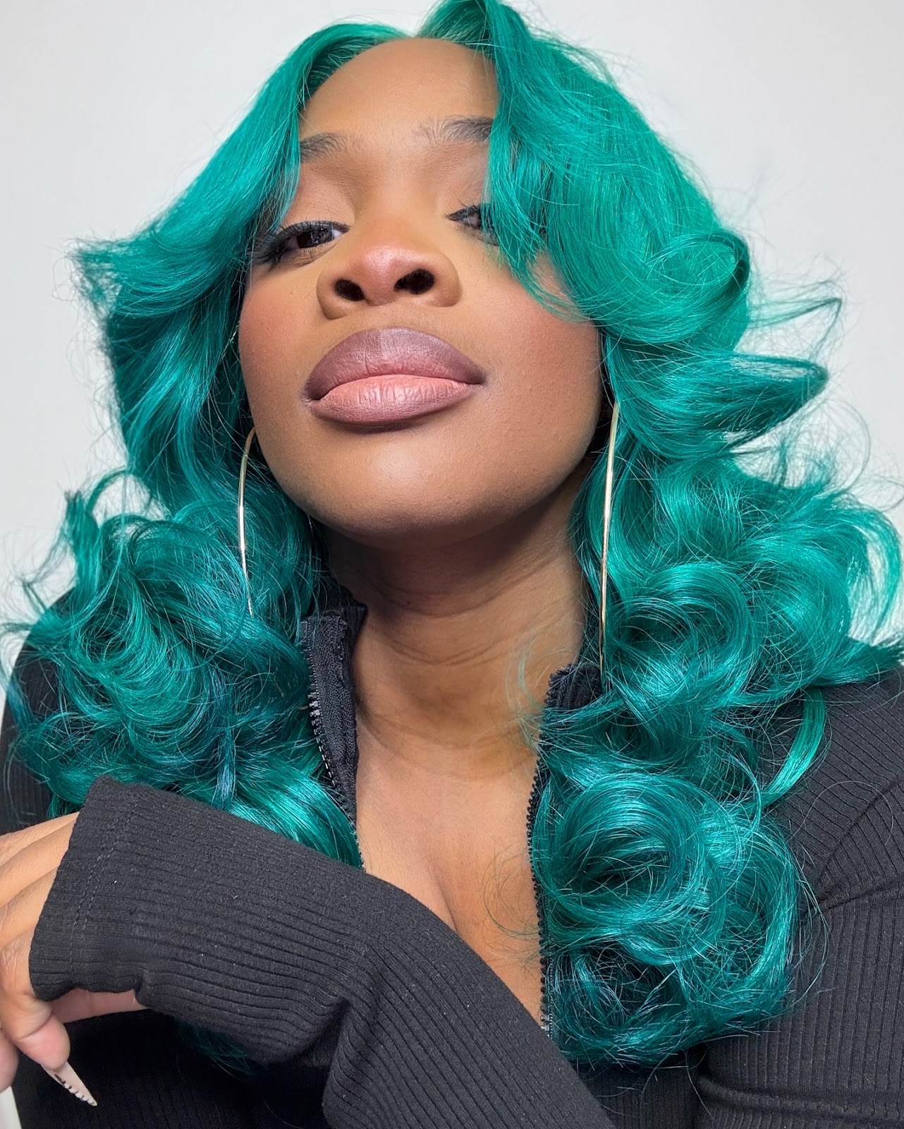 body wave blue wig