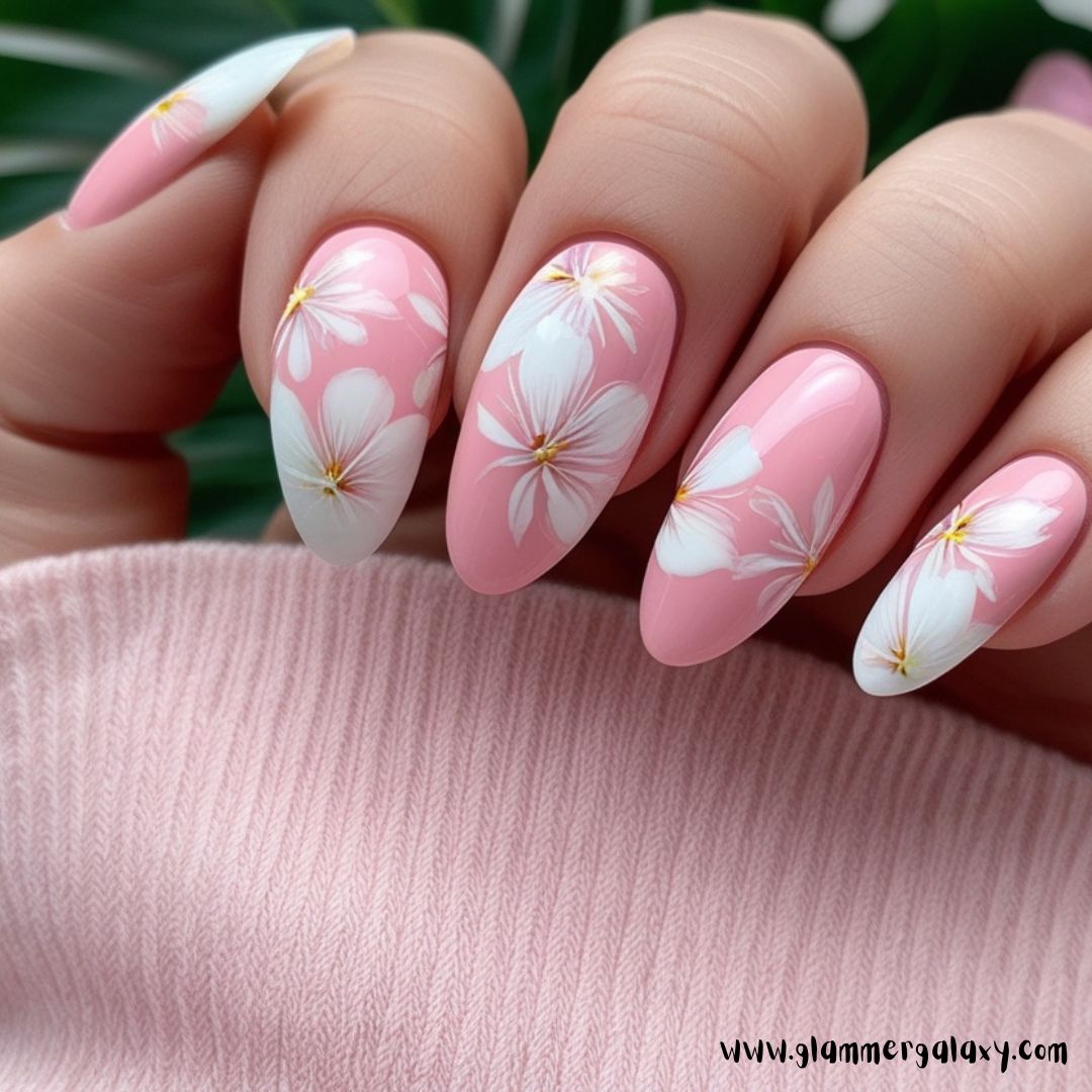 Classy Vacation Nails having Pink Petal Dream
