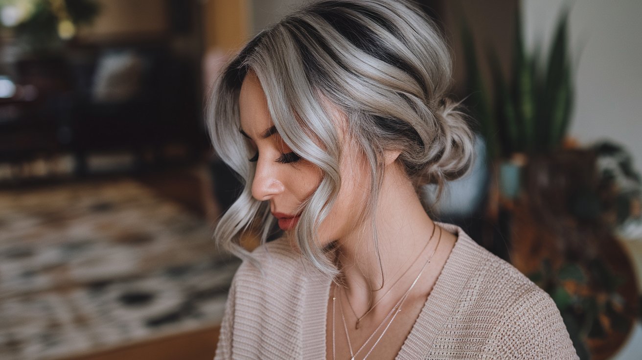 18. Silver Waves with Mushroom Blonde Lowlights