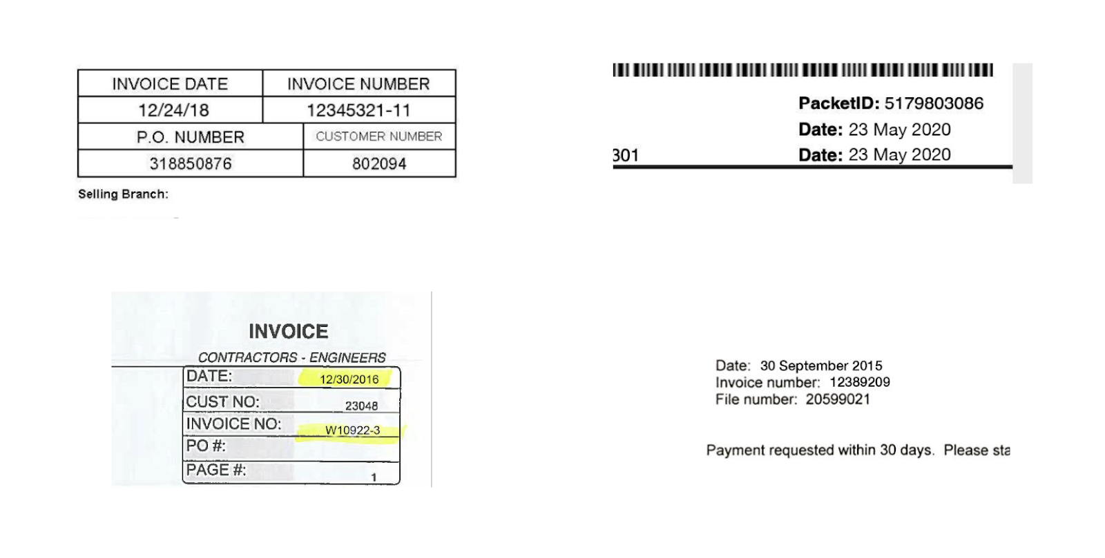 Non-standard date formats in invoices - Nanonets