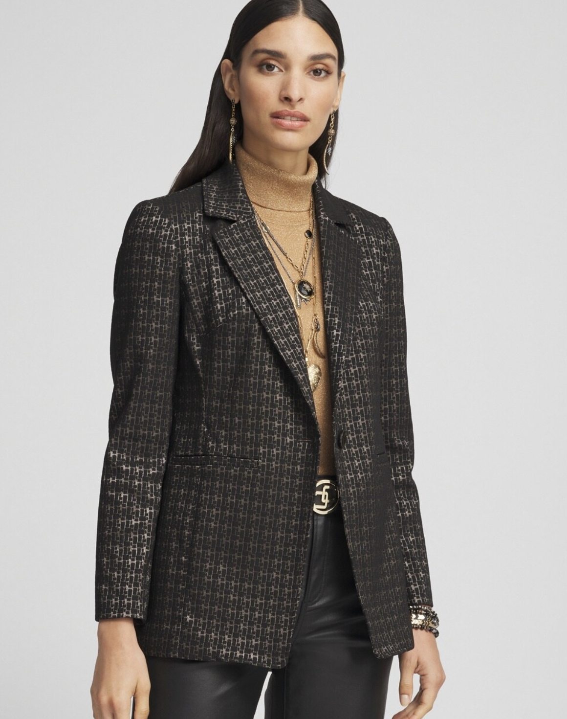 Brigitte Metallic Tiles Blazer at Chico’s