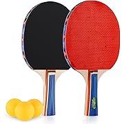 LEADER RIDER Ping Pong Paddles Set with Balls, Table Tennis Racket Set, Training Recreational Racquet Kit - Table Tennis Paddle & Game Accessories for Indoor or Outdoor, Opens in a new tab