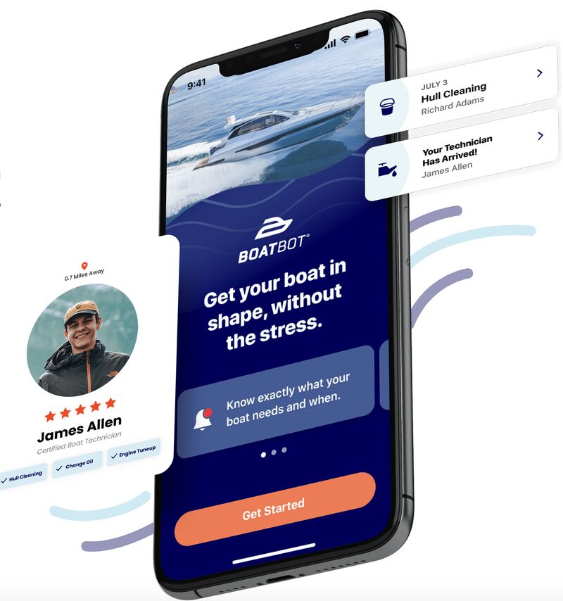 Showing features of BoatBot, the best yacht management software.
