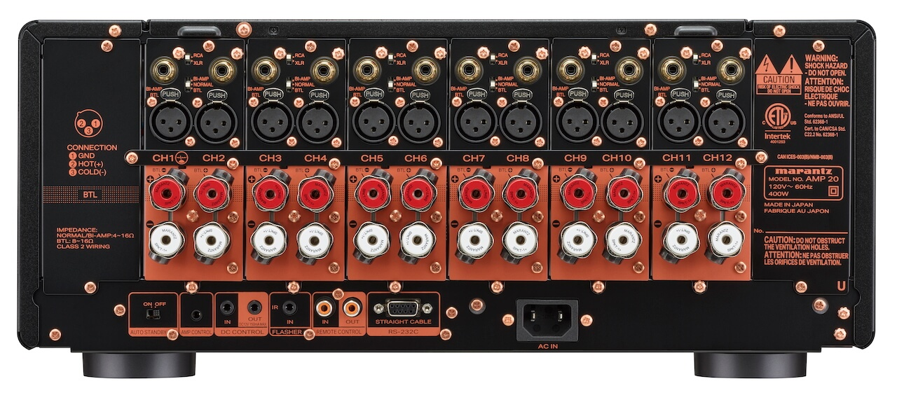 Marantz AMP 20 power amplifier rear view.