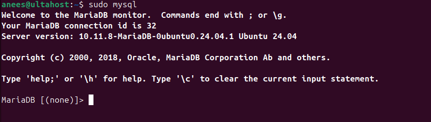 log into mysql