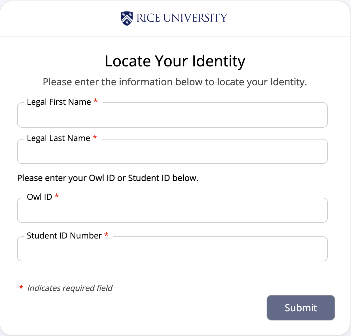 screenshot of request for information 