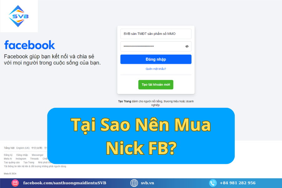 Tại Sao Nên Mua Nick FB