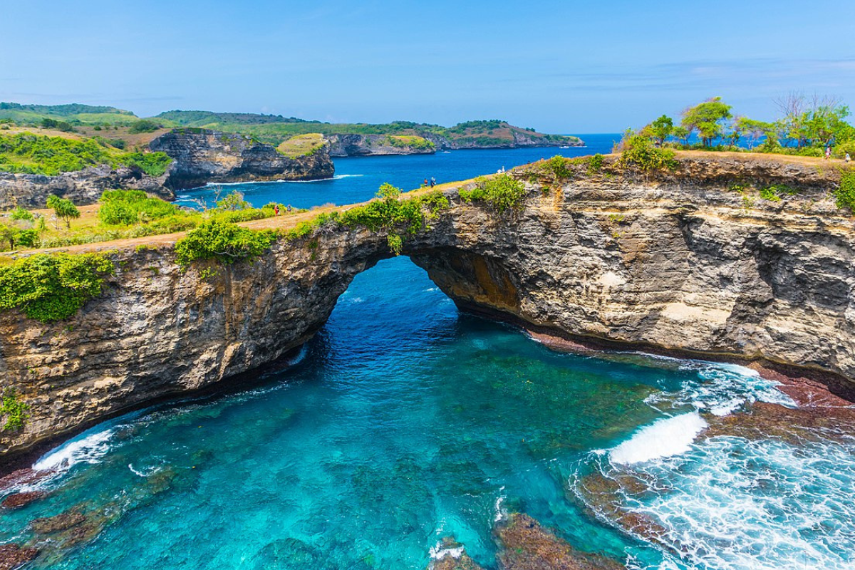 Broken Beach's archway at Nusa Penida island.