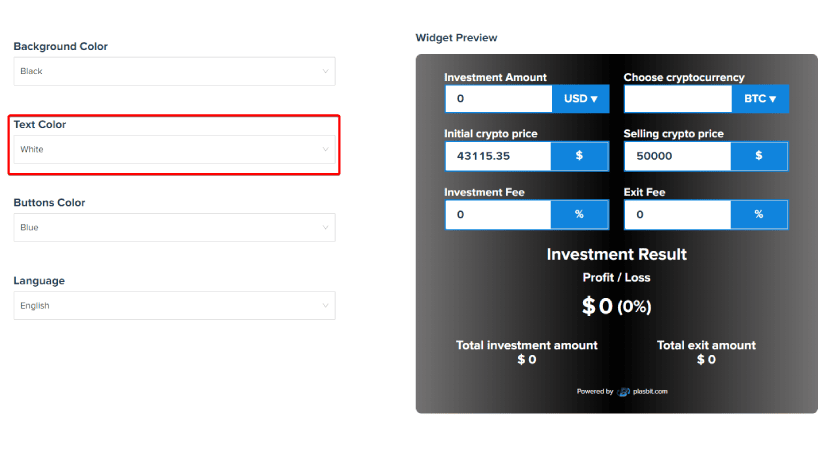 Crypto mining calculator widgets for websites