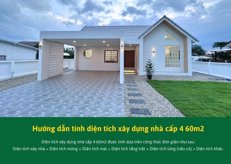 Hướng dẫn tính diện tích xây dựng nhà cấp 4 60m2 Xây dựng Nhất Tín