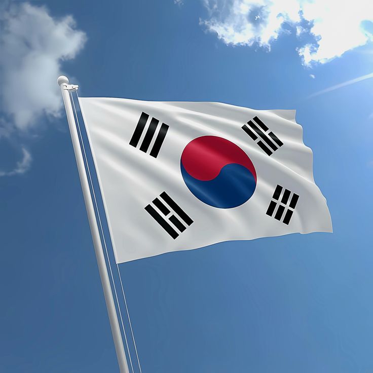 This contains an image of south korea flag