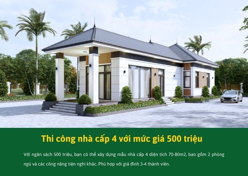 Thi công nhà cấp 4 với mức giá 500 triệu Xây dựng Nhất Tín