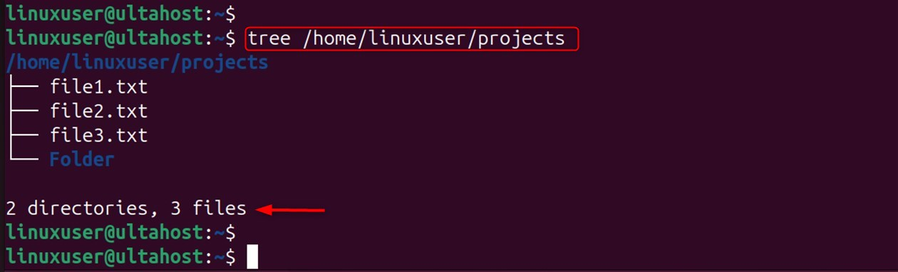 counting files and folders using tree