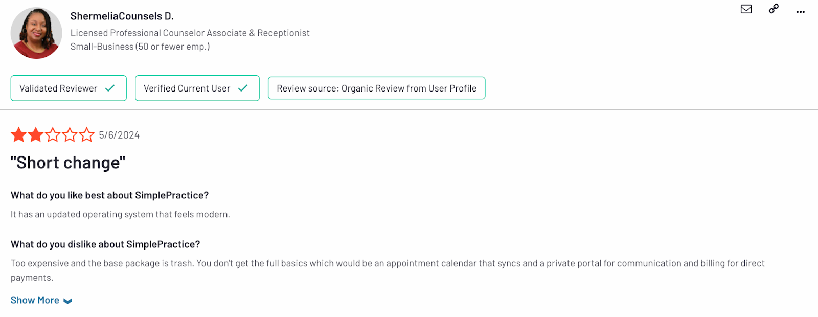 SimplePractice Ratings and Customer Reviews: