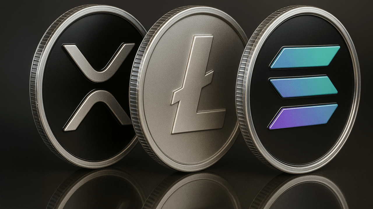 Cryptocurrency logos collection