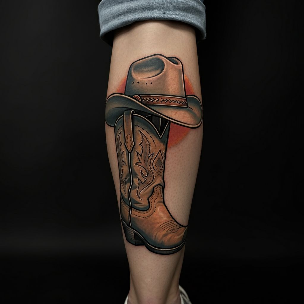 Cowboy Boot with a Hat