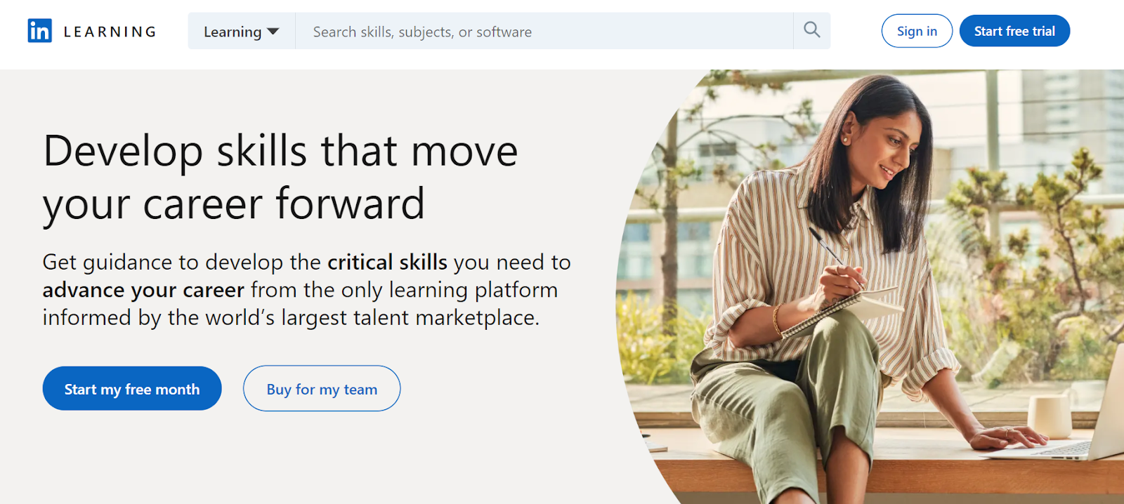 Screenshot of LinkedIn Learning website