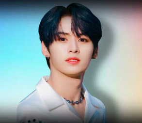 This contains an image of Lee Know Gucci Ambassador