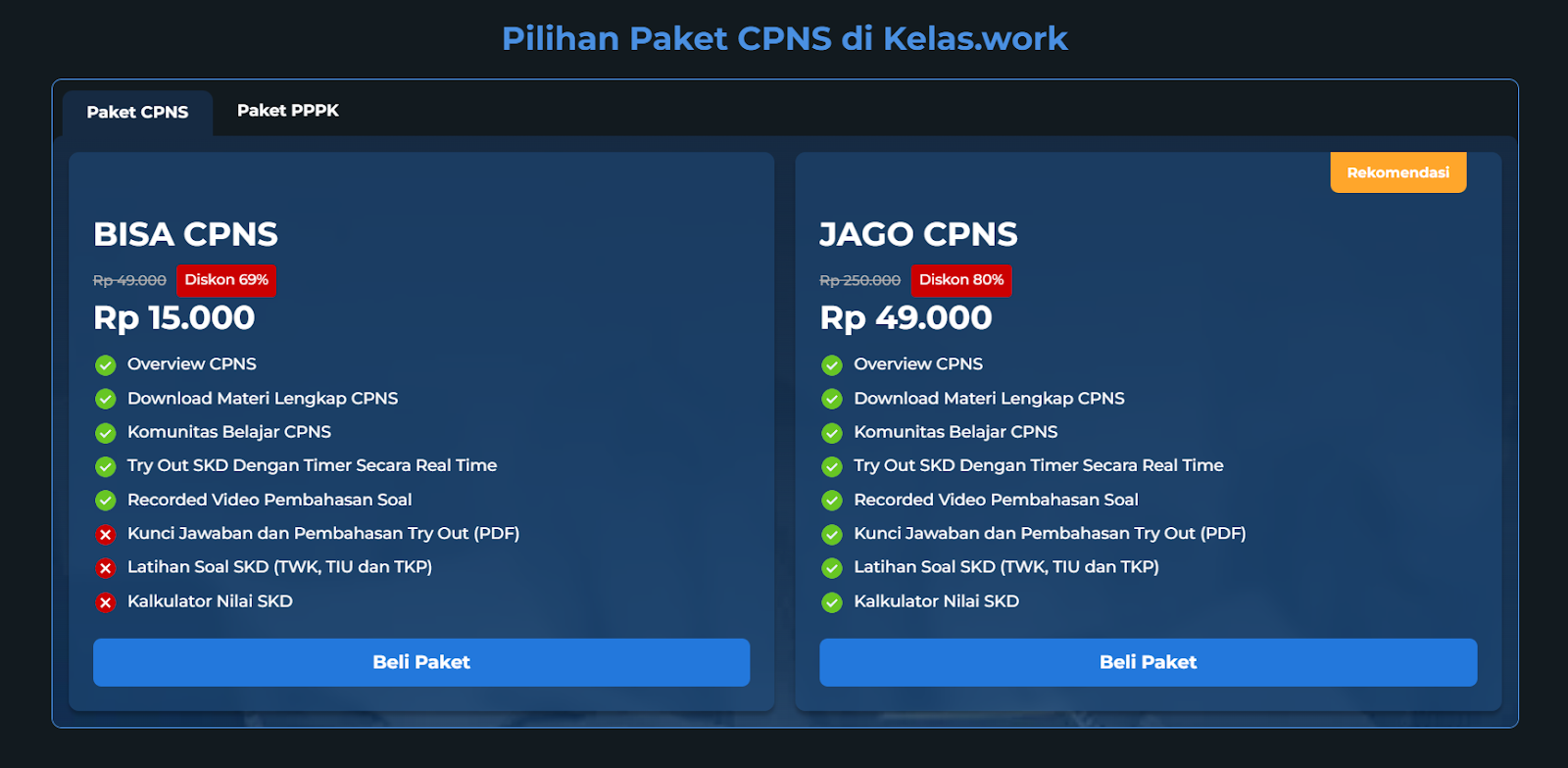 Paket try out soal SKD CPNS di Kelas.com