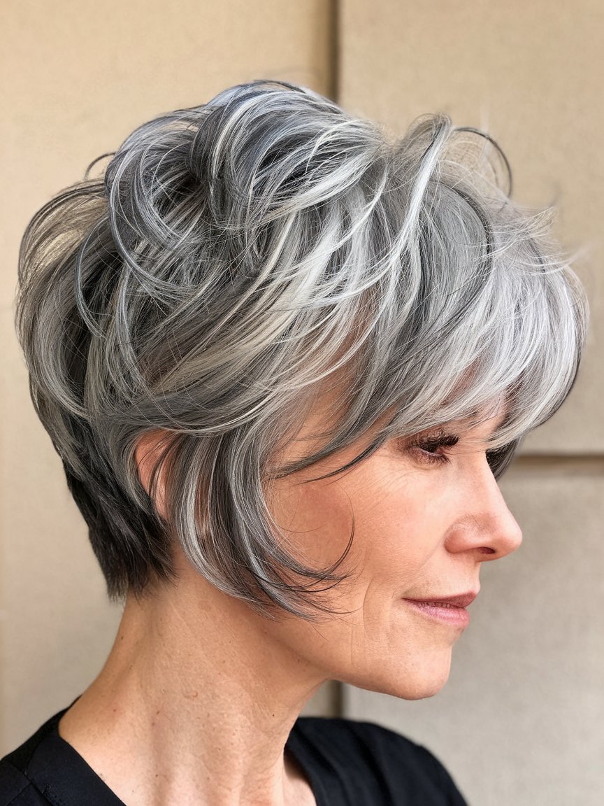 15. Textured Gray Pixie